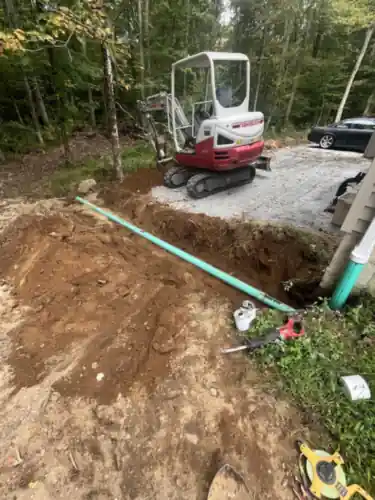 The same sewer trench seen from the far end of the run.
